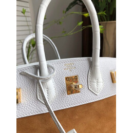 Replica Hermes Tan White Birkin 25 Gold Hardware Bag