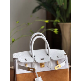 Replica Hermes Tan White Birkin 25 Gold Hardware Bag