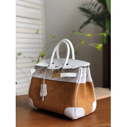 Replica Hermes Tan White Birkin 25 Gold Hardware Bag