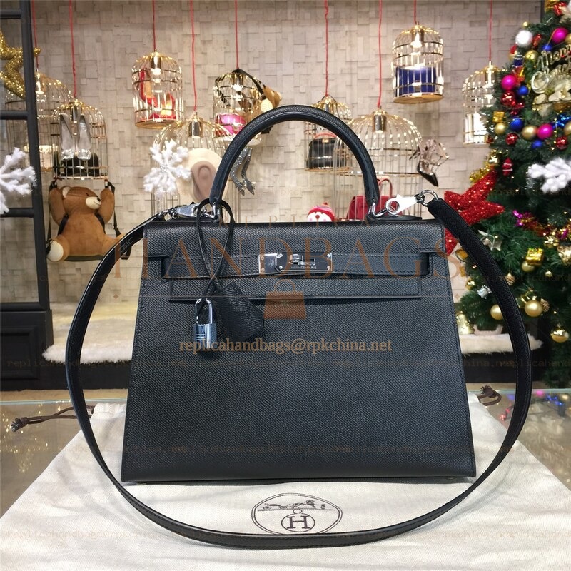 Replica Hermes Black Kelly 28 Bag