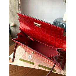 Replica Hermes Red Multicolor Print Kelly 28 Gold Hardware Bag