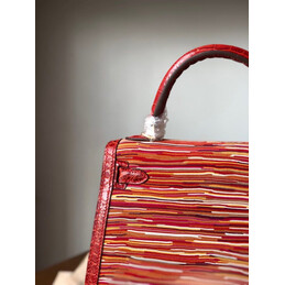 Replica Hermes Red Multicolor Print Kelly 28 Gold Hardware Bag