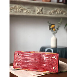 Replica Hermes Red Multicolor Striped Print Kelly 32 Gold Hardware Bag