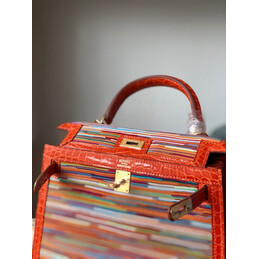 Replica Hermes Red Multicolor Print Kelly 25 Gold Hardware Bag