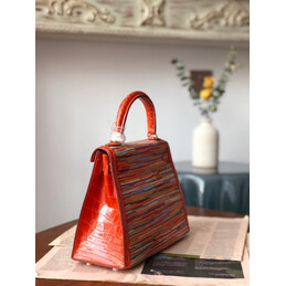 Replica Hermes Red Multicolor Print Kelly 25 Gold Hardware Bag