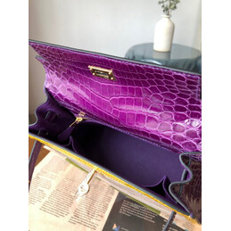 Replica Hermes Beige Purple Yellow Print Kelly 25 Gold Hardware Bag