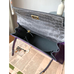 Replica Hermes Beige Purple Print Kelly 25 Gold Hardware Bag