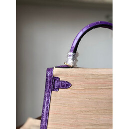 Replica Hermes Beige Purple Print Kelly 25 Gold Hardware Bag