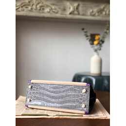 Replica Hermes Beige Purple Print Kelly 25 Gold Hardware Bag