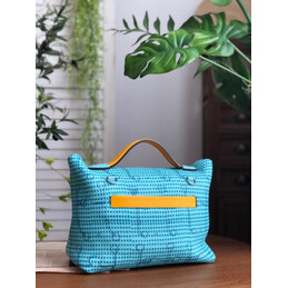 Replica Hermes Blue Orange Print Kelly 2424 29 Palladium Hardware Bag