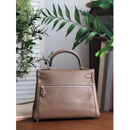 Replica Hermes Brown Kelly 32 Gold Hardware Bag