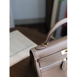 Replica Hermes Brown Kelly 32 Gold Hardware Bag