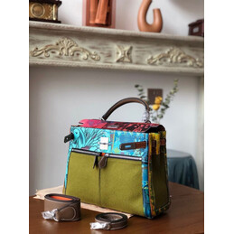 Replica Hermes Green Pink Multicolor Kelly 32 Palladium Hardware Bag