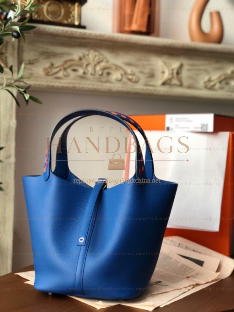 Replica Hermes Blue Picotin Lock 22 Bag