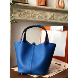 Replica Hermes Blue Picotin Lock 22 Bag
