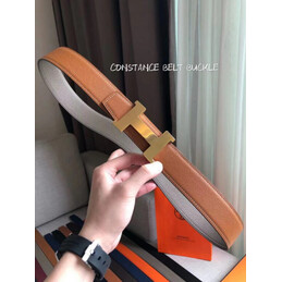 Hermes replica Camel Brown Leather H Buckle Belt