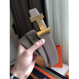 Hermes replica Camel Brown Leather H Buckle Belt