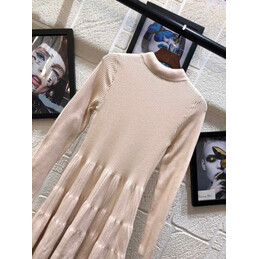 Replica Hermes white long sleeve knit dress