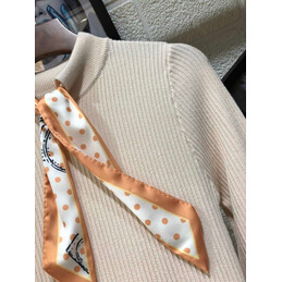 Replica Hermes white long sleeve knit dress
