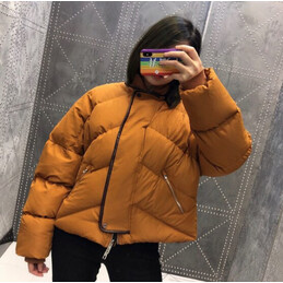 Replica Hermes Orange Quilted Puffer Jacket