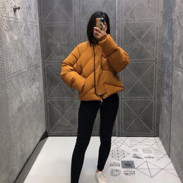Replica Hermes Orange Quilted Puffer Jacket