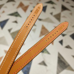 Replica Hermes pink and blue double tour leather watch with stainless steel case