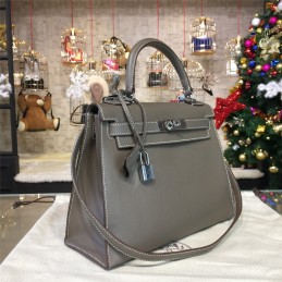 Replica Hermes Taupe Gray Kelly 28 Palladium Hardware Bag