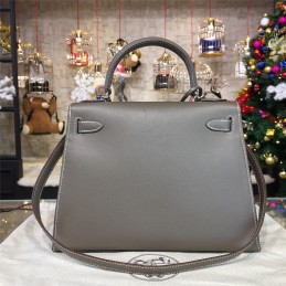Replica Hermes Taupe Gray Kelly 28 Palladium Hardware Bag