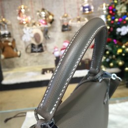 Replica Hermes Taupe Gray Kelly 28 Palladium Hardware Bag