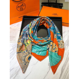 Replica Hermes Green Tassel Print 90cm Silk Scarf