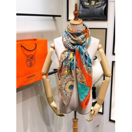 Replica Hermes Green Tassel Print 90cm Silk Scarf