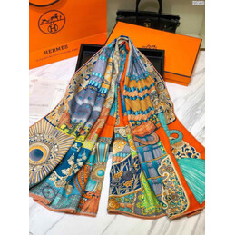 Replica Hermes Green Tassel Print 90cm Silk Scarf