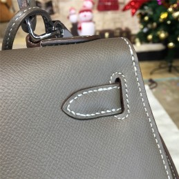 Replica Hermes Taupe Gray Kelly 28 Palladium Hardware Bag