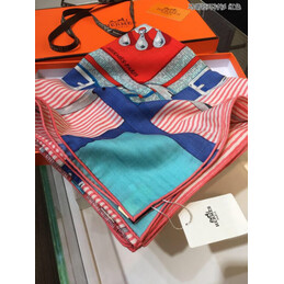 Replica Hermes Pink Geometric 90cm Silk Scarf