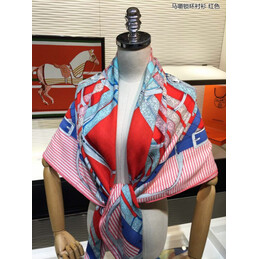 Replica Hermes Pink Geometric 90cm Silk Scarf