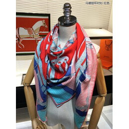 Replica Hermes Pink Geometric 90cm Silk Scarf