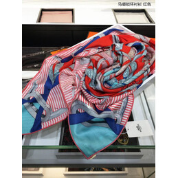 Replica Hermes Pink Geometric 90cm Silk Scarf