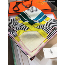 Replica Hermes Yellow and Gray Geometric 90cm Silk Scarf
