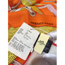 Replica Hermes Orange Striped 90cm Silk Scarf