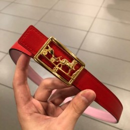 Hermes replica Pink Leather Belt with Equestrian H Buckle