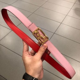 Hermes replica Pink Leather Belt with Equestrian H Buckle