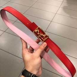 Hermes replica Pink Leather Belt with Equestrian H Buckle