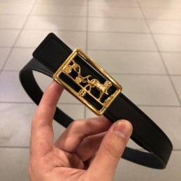 Hermes replica Black Leather Belt with Equestrian H Buckle