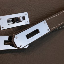 Replica Hermes Taupe Gray Kelly 28 Palladium Hardware Bag