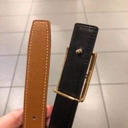 Hermes replica Camel Brown Leather Belt with Equestrian H Buckle