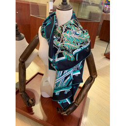 Replica Hermes Green Equestrian 90cm Silk Scarf