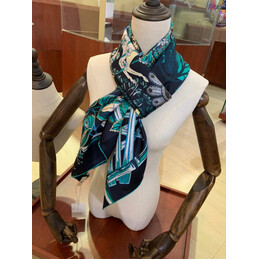 Replica Hermes Green Equestrian 90cm Silk Scarf