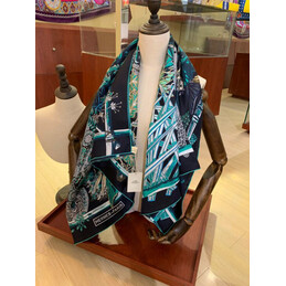 Replica Hermes Green Equestrian 90cm Silk Scarf
