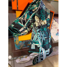Replica Hermes Green Equestrian 90cm Silk Scarf