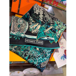 Replica Hermes Green Equestrian 90cm Silk Scarf